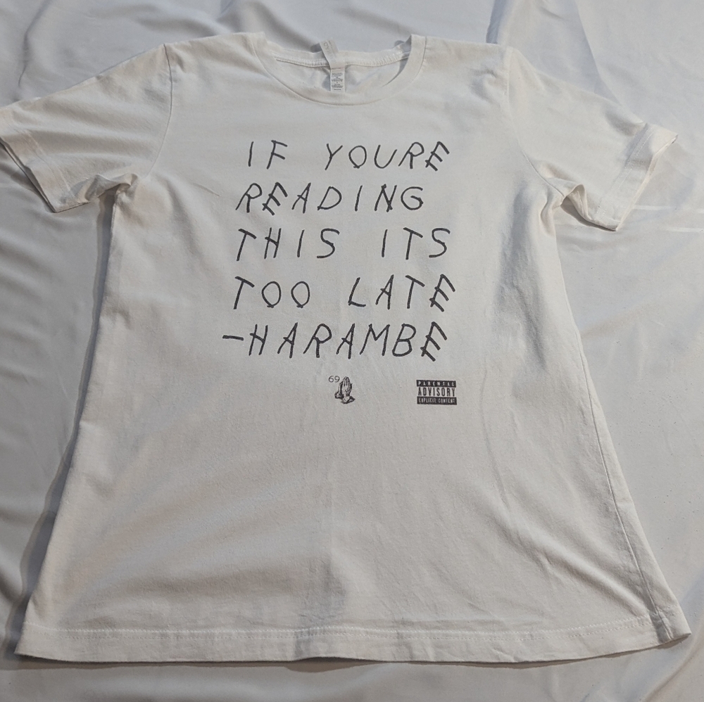 Canvas Size Small White Harambe Tee